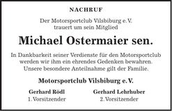 Traueranzeige Michael Ostermaier