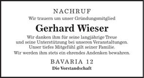 Traueranzeige Gerhard Wieser