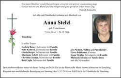 Traueranzeige Anna Stelzl