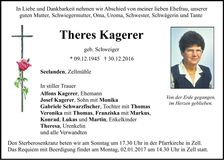 Traueranzeige Theres Kagerer