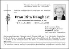 Traueranzeige Rita Renghart