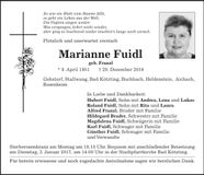 Traueranzeige Marianne Fuidl