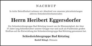 Traueranzeige Heribert Eggersdorfer