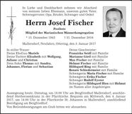 Traueranzeige Josef Fischer