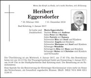 Traueranzeige Heribert Eggersdorfer