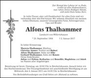 Traueranzeige Alfons Thalhammer