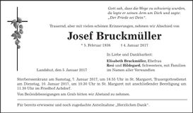 Traueranzeige Josef Bruckmüller