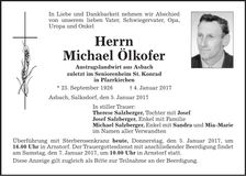 Traueranzeige Michael Ölkofer