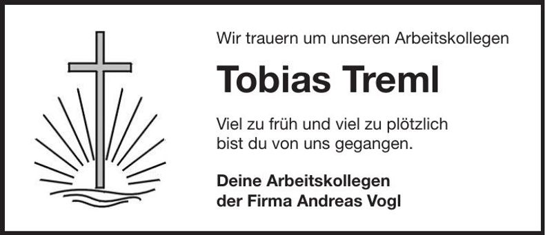 Traueranzeige Tobias Treml