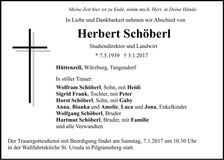 Traueranzeige Herbert Schöberl