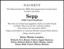 Traueranzeige Josef Bachmeier