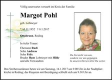 Traueranzeige Margot Pohl