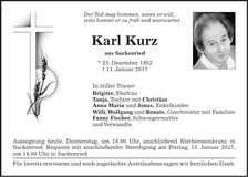 Traueranzeige Karl Kurz
