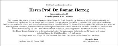 Traueranzeige Roman Herzog