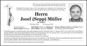Traueranzeige Josef Müller