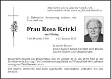 Traueranzeige Rosa Krickl