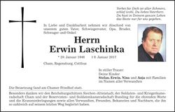 Traueranzeige Erwin Laschinka