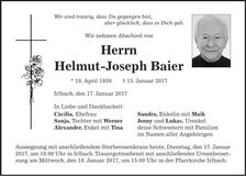 Traueranzeige Helmut-Joseph Baier