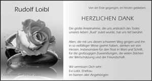 Traueranzeige Rudolf Loibl