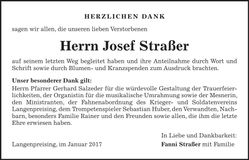 Traueranzeige Josef Straßer