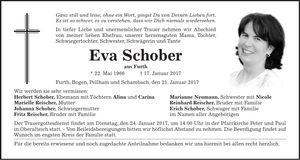 Traueranzeige Eva Schober