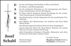 Traueranzeige Josef Schabl