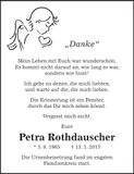 Traueranzeige Petra Rothdauscher