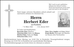 Traueranzeige Herbert Eder