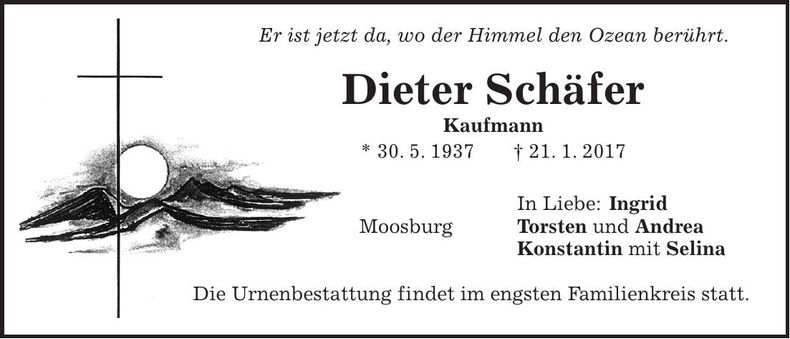 Traueranzeige Dieter Schäfer