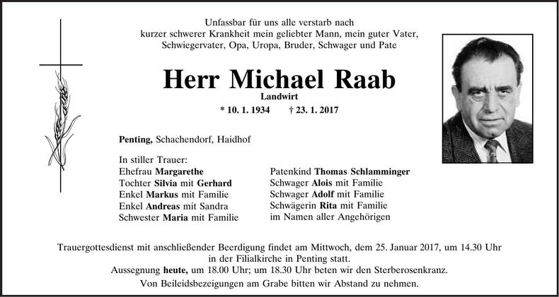 Traueranzeige Michael Raab