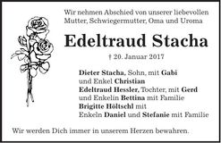 Traueranzeige Edeltraud Stacha