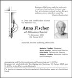 Traueranzeige Anna Fischer