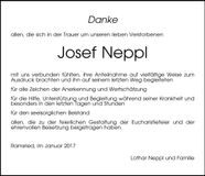 Traueranzeige Josef Neppl