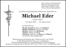 Traueranzeige Michael Eder