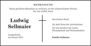 Traueranzeige Ludwig Sellmaier