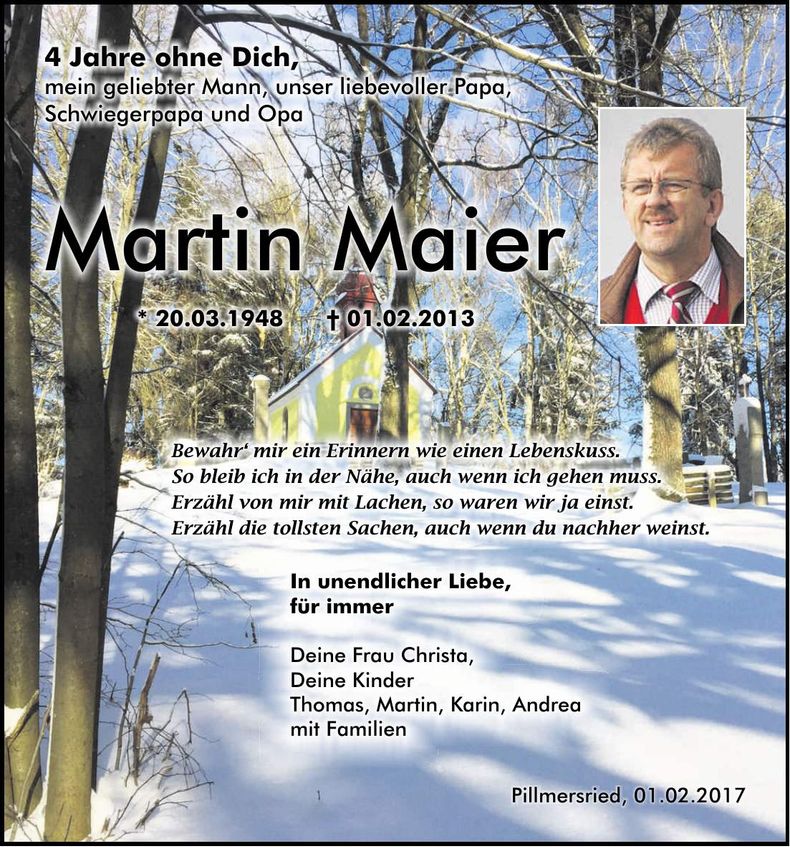 Traueranzeige Martin Maier