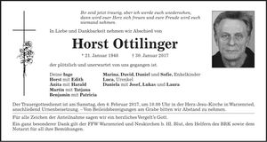 Traueranzeige Horst Ottilinger