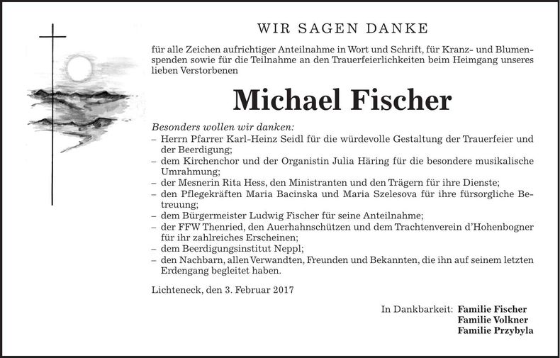 Traueranzeige Michael Fischer