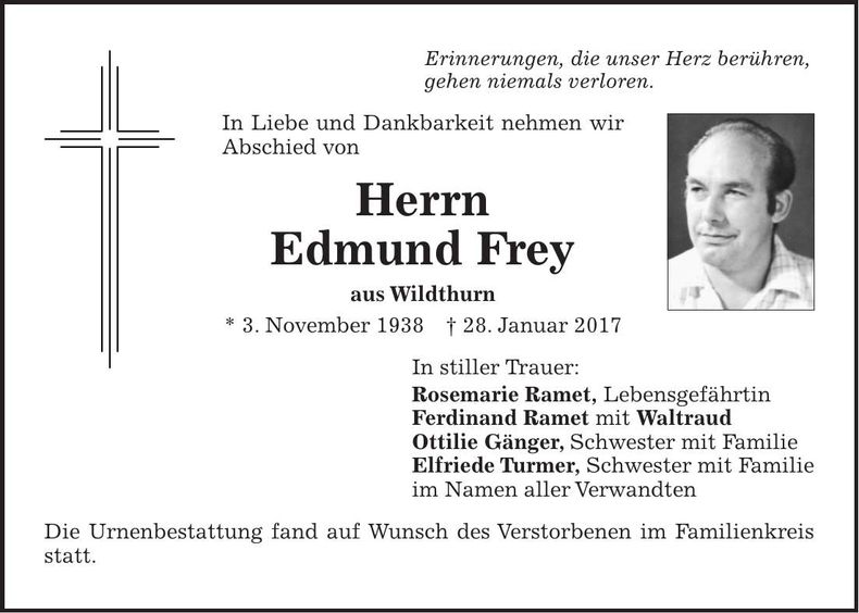 Traueranzeige Edmund Frey