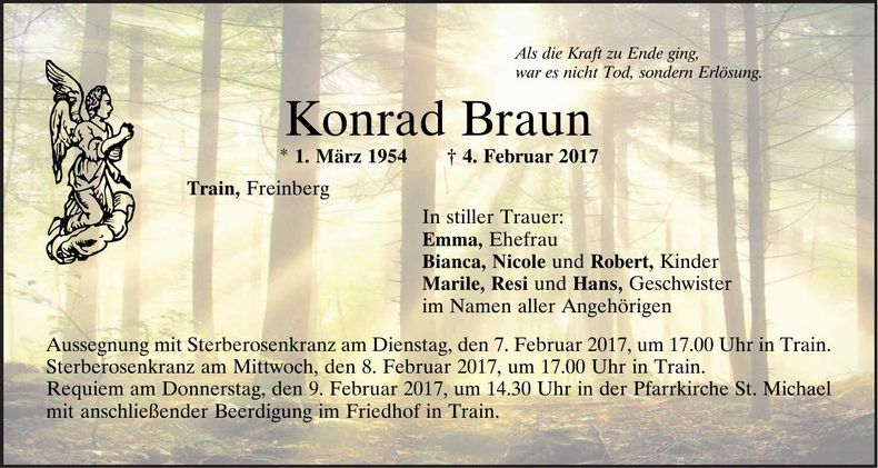 Traueranzeige Konrad Braun