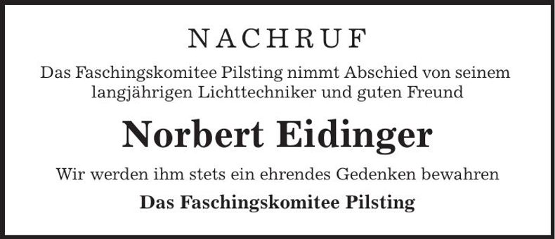 Traueranzeige Norbert Eidinger