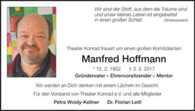 Traueranzeige Manfred Hoffmann