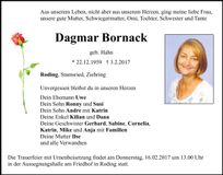 Traueranzeige Dagmar Bornack