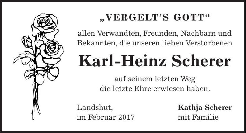 Traueranzeige Karl-Heinz Scherer