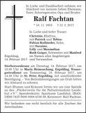 Traueranzeige Ralf Fachtan