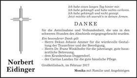 Traueranzeige Norbert Eidinger