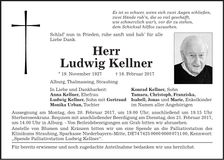 Traueranzeige Ludwig Kellner