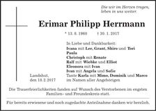 Traueranzeige Erimar Philipp Herrmann