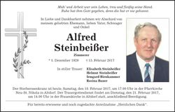 Traueranzeige Alfred Steinbeißer