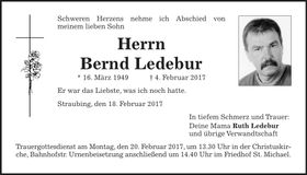Traueranzeige Ruth Ledebur